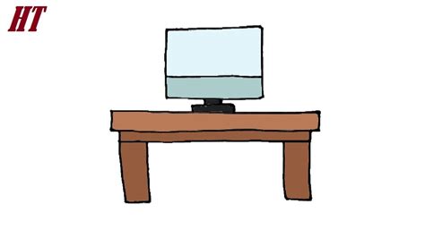 How To Draw A Desk Easy Youtube