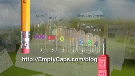 Capsule sizes 000 to 2 empty gelatin vegetarian caps. Capsule Sizing Chart Animated Size Guide - YouTube