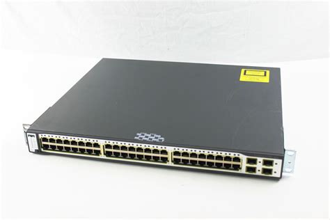Cisco Catalyst 3750 48 Port 10100 Ethernet Fiber Channel Switch Ws