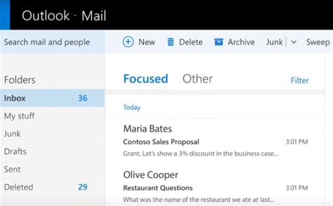 Windows 10s Mail App Users Start Seeing The Focused Inbox Organization
