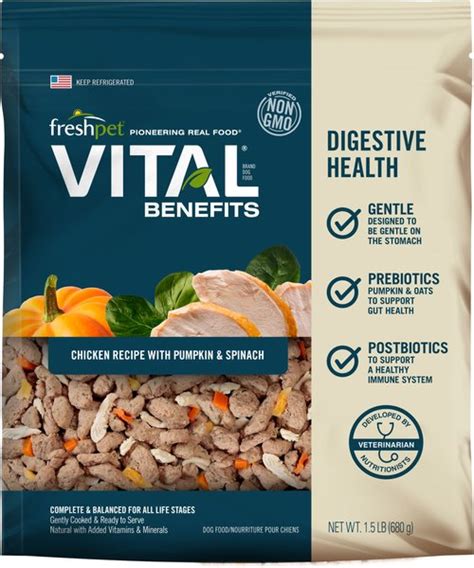 Freshpet Vital Benefits Digestive Health Fresh Dog Food 15 Lb Bag