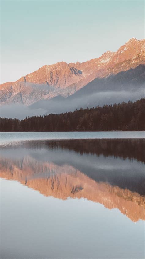 1080x1920 Reflection Lake Mountains Fog Nature Hd For Iphone 6 7