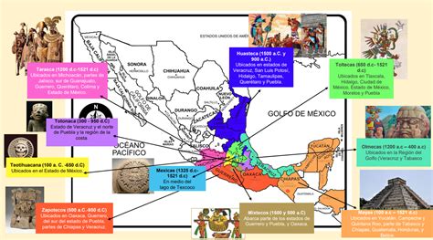 México Cultura Y Sociedad Mapas Destacados De Culturas PrehispÁnicas