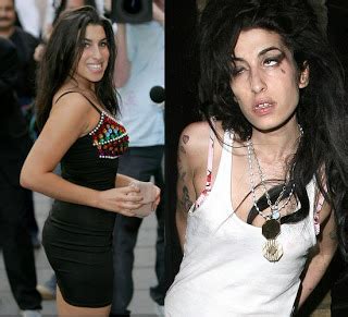 In 2003 amy winehouse began showing up to shows drunk, and occasionally high on marijuana. Interactive Magazine: Amy Winehouse Before And After