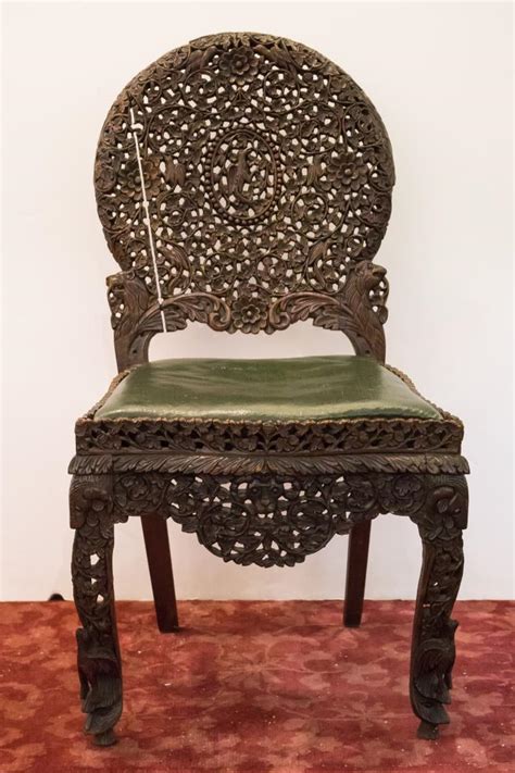 African wood carved furniture collection is a mix of contemporary as well as, traditional vintage african furniture from west africa. Antique Burmese Carved Wood Side Chair, 19th C