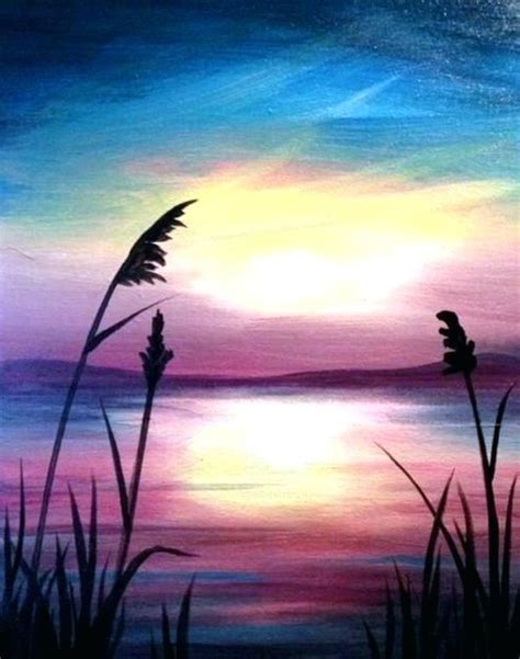 Landscape Silhouette Painting Easy Landscape Art Beautiful Examples Of
