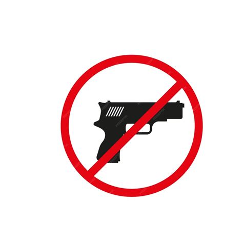 Premium Vector No Weapons Sign Black Gun In A Red Crossed Circle On A