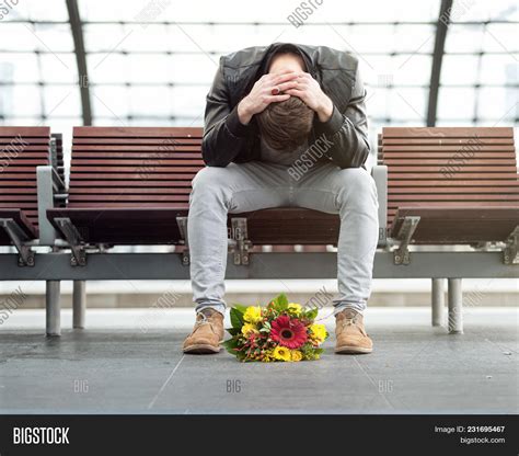 Sad Man Sitting Alone Image And Photo Free Trial Bigstock