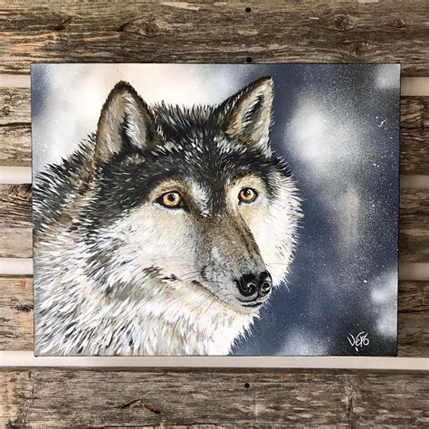 Original Wolf Artworkacrylic Painting Etsy
