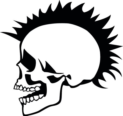 Punk Hair Skull Png Transparent Image Download Size 987x936px