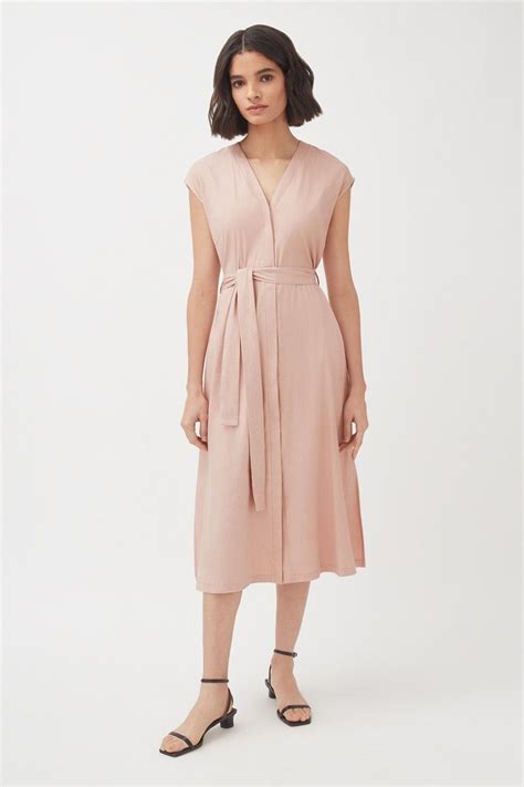 Linen Button Front Dress In 2020 Dresses Button Front Dress Fashion
