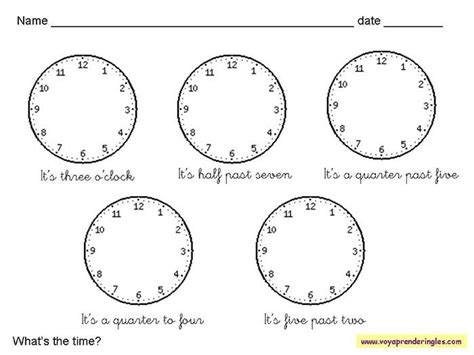 Worksheets The Clock 04 Fichas Infantiles En Inglés El Reloj Inglés