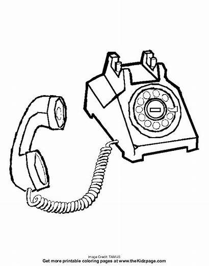Coloring Pages Phone Telephone Colouring Drawing Printable