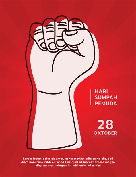Happy Indonesian Youth Pledge Suitable For Greeting Card Poster And
