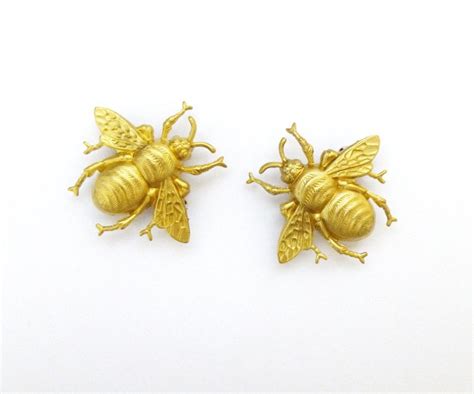 Gold Bee Hair Clips Bee Barrettes Bee Hair Accessories Bumble Etsy