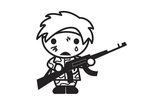 Dibujo para colorear niño soldado - Dibujos Para Imprimir Gratis - Img