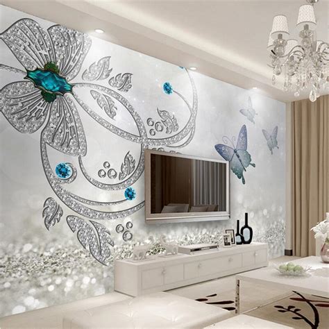 The paper is paste the wall meaning it is a doddle to apply and even easier to take down as and when your child grows. Custom Any Size Modern Wall WallPaper Diamond Flower ...