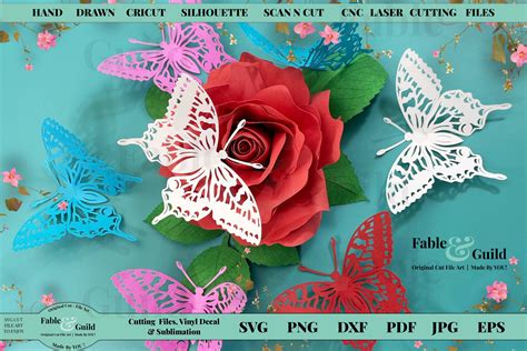 3d Butterfly Svg Cut File For Cricut Svg Butterfly Template Etsy