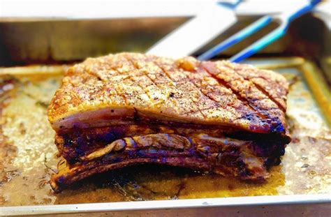 What to serve with pork belly? Slow Cooked Pork Belly Recipe with Crispy Skin and Garlic ...
