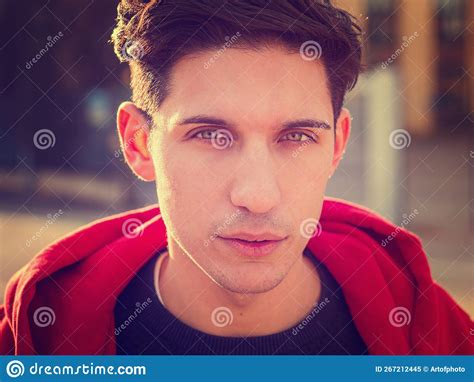 Headshot Of One Handsome Young Man In Urban Setting Stock Image Image