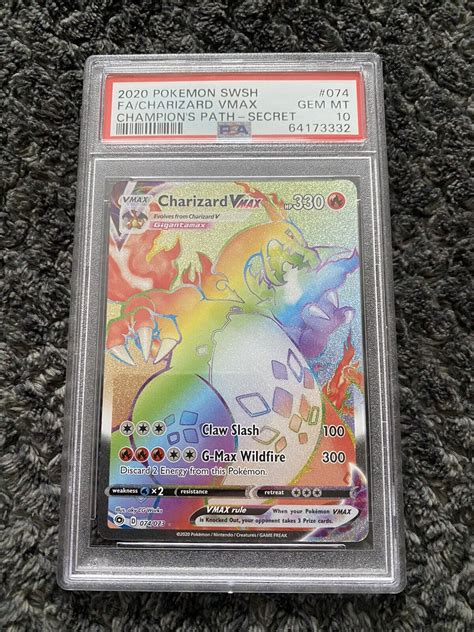 Mavin Charizard Vmax Secret Rare Psa 10 Rainbow Champions Path