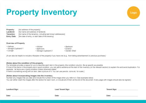 Free Landlord Inventory Template For Uk Properties Zervant