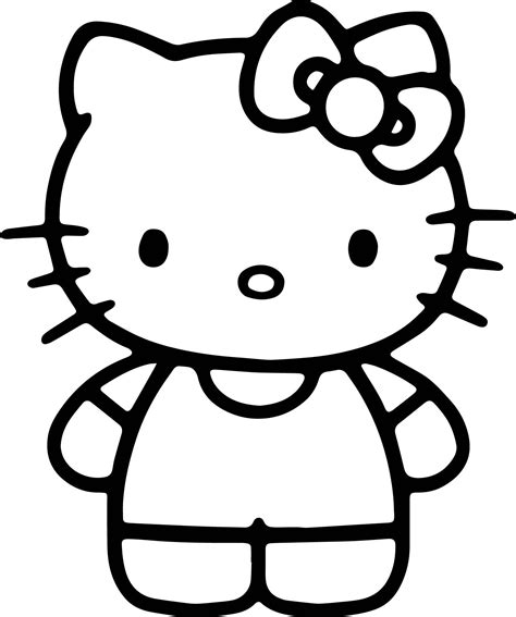 Nice Simple Hello Kitty Coloring Page With Pages For Colouring Tures