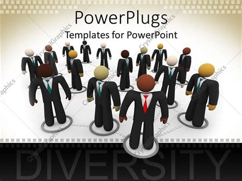 Powerpoint Template Lots Of Human Figures Dressed Cooperate Standing