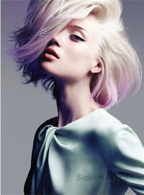 Sophisticated Rocker Dip Dyed Lavender Blonde Pastel Hair