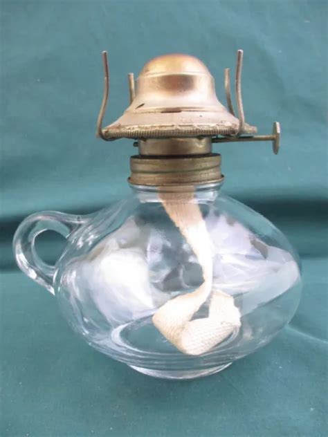 VINTAGE KAADAN CLEAR Glass Finger Oil Kerosene Lamp Fkf1 9 95 PicClick