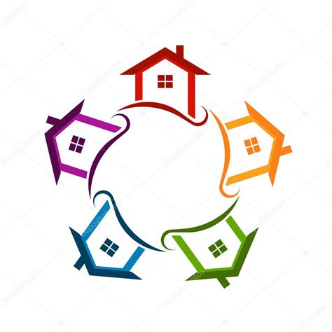 Circle Of Houses Logo Stock Vector By ©deskcube 60299267