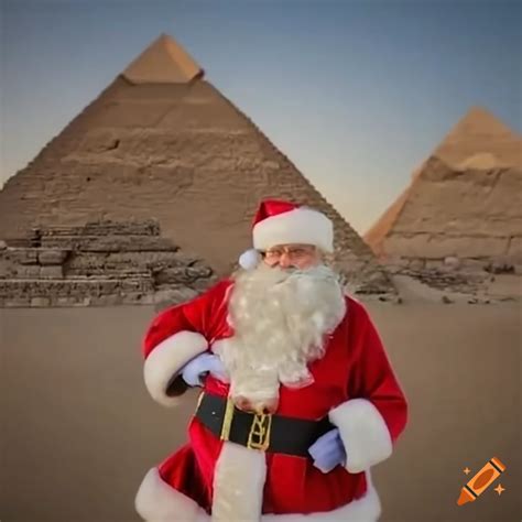 Santa In Front Of Pyramids On Craiyon