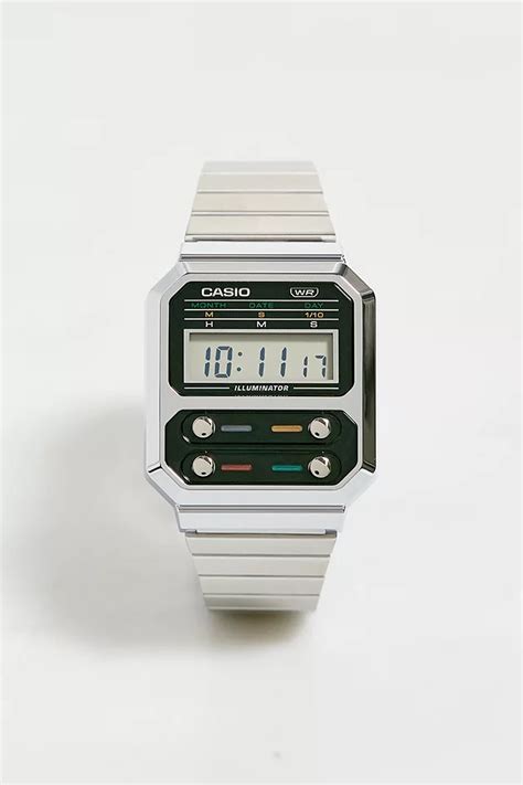 Casio A100we Silver Watch Urban Outfitters Uk