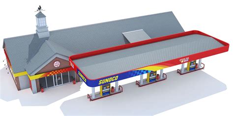 Sunoco Gas Station 3d Model 29 M3g Unknown Max Free3d