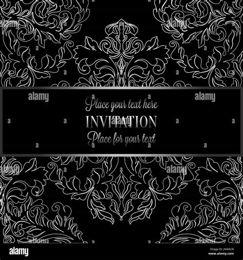 Baroque Background With Antique Luxury Gray Black And Metal Silver