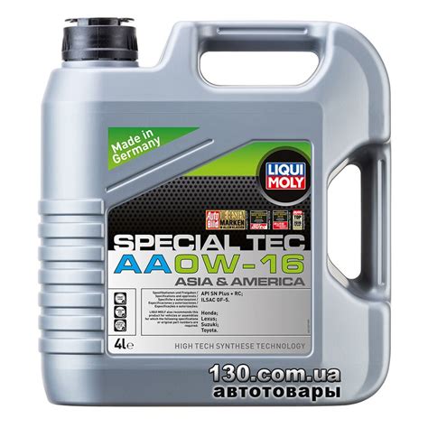 Liqui Moly Special Tec Aa 0w 16 — Synthetic Motor Oil — 4 L