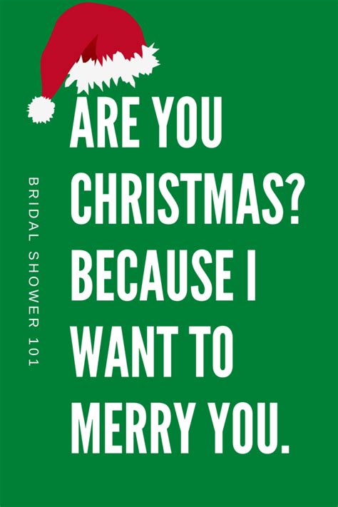 christmas pick up lines bridal shower 101