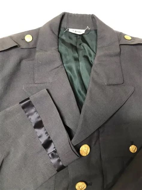 Us Military Green Polywool Army Service Dress Jacket Coat 37 Regular