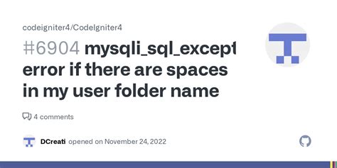 Mysqli Sql Exception Error If There Are Spaces In My User Folder Name Issue
