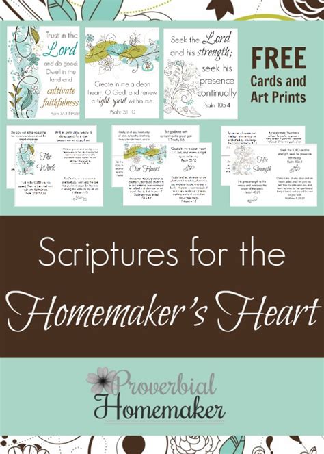 People who stack up greeting cards value the memories that come from the sender or sometimes it is simply because the design and the verses for cards are good one to remember. Scriptures for the Homemaker's Heart (FREE Printable ...