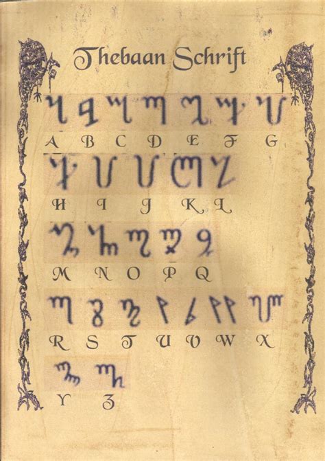 Theban Alphabet Chart Download Oppidan Library