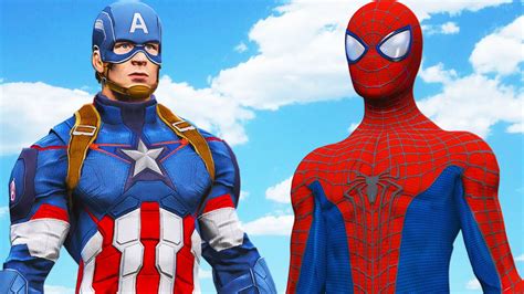 The Amazing Spider Man Vs Captain America Epic Battle Youtube