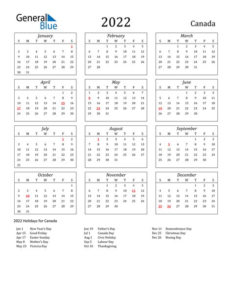 May 2022 Calendar With Holidays Canada Calendar Template 2022