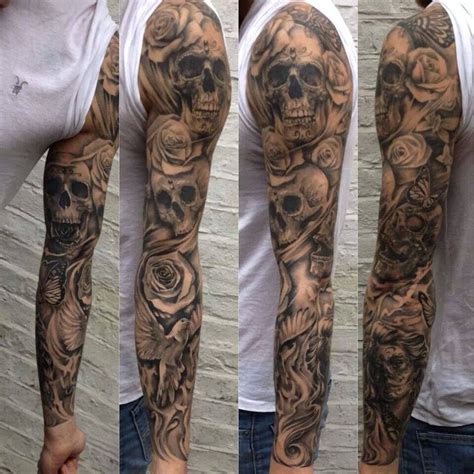 Sleeve Tattoo Skulls Tatto Skull Skull Rose Tattoos Skull Sleeve Tattoos Skull Tattoo Design