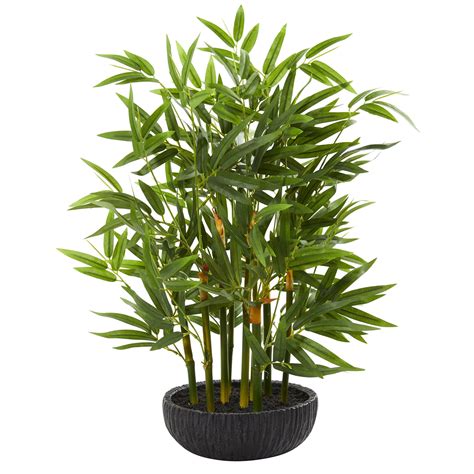 Nearly Natural Plastic Bamboo Artificial Plant Green Walmart Com