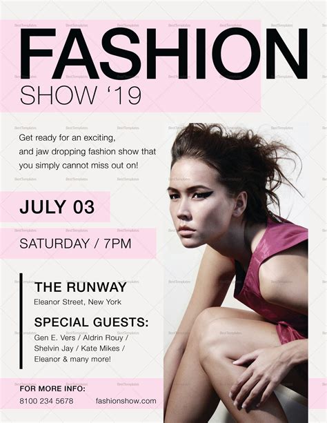 Fashion Show Flyer Template Free Printable Templates