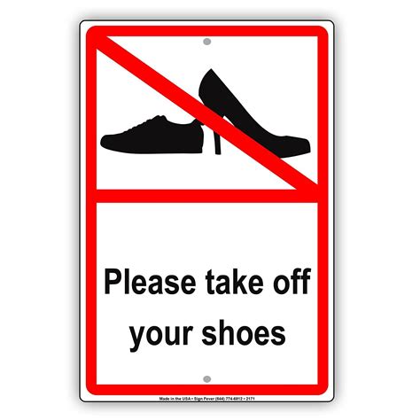 Please Take Your Shoes Off With Graphic Courtesy House Rule Alert