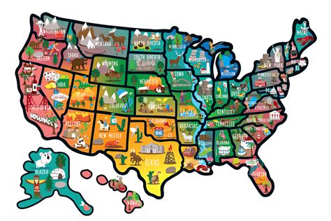 Cartoon Map Of The Us World Map