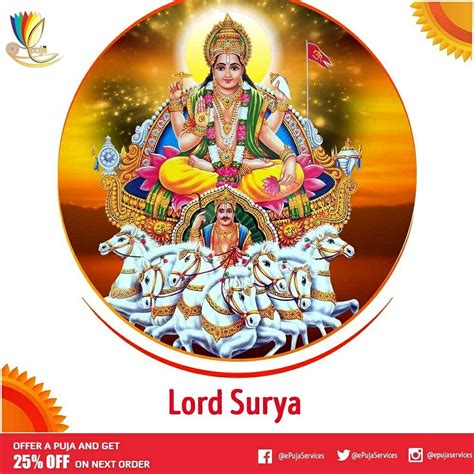 Surya The Sun God In Hindu Mythology Surya Deva Also Known As