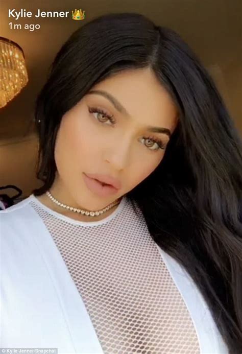 Kylie Jenner Flashes Her Bountiful Bosom In Plunging White Mesh Top Kylie Jenner Flash